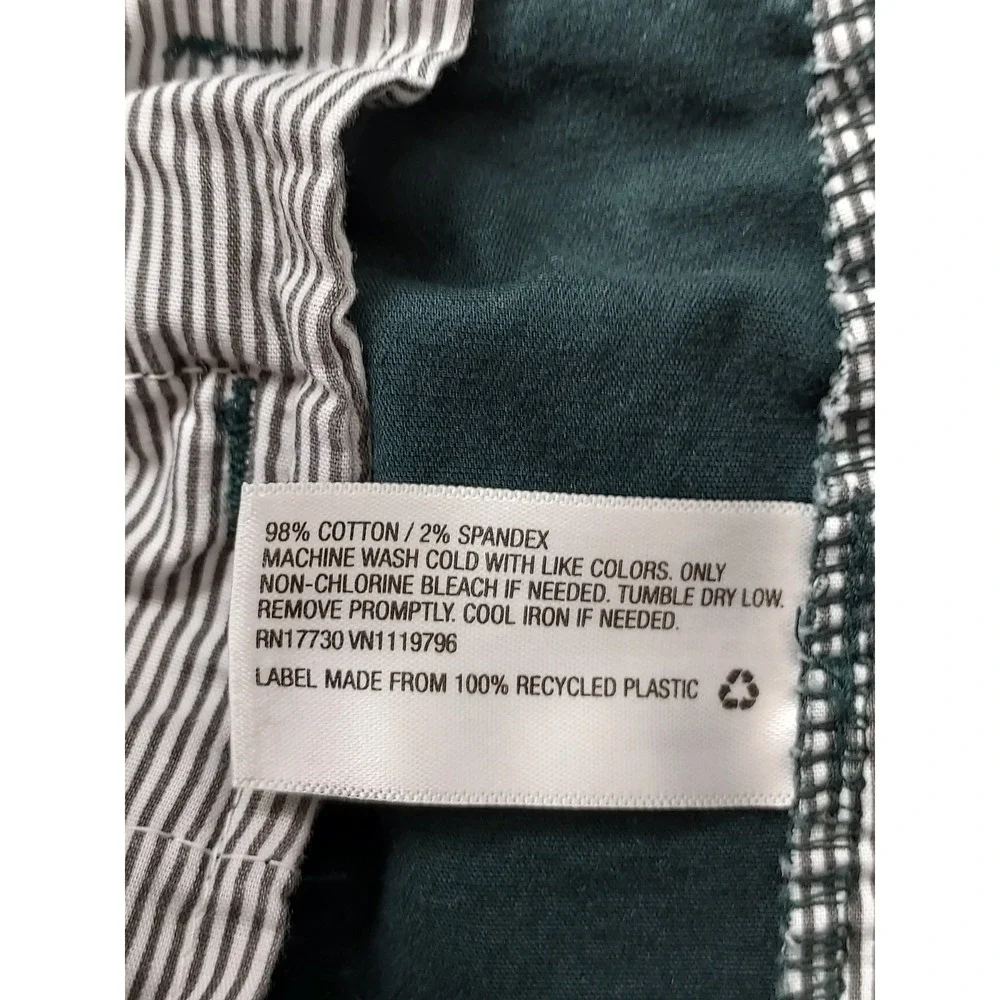 Goodfellow & Co Men Chino Short 32 Green Zip Button Slash Pockets Stretch Casual